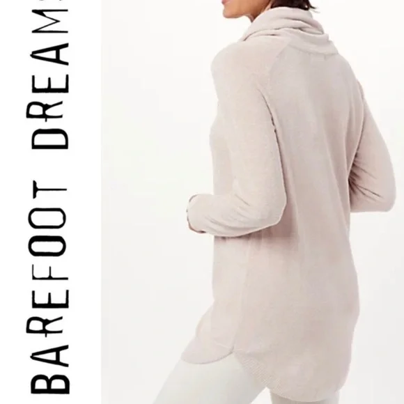 Barefoot Dreams CozyChic Ultra Lite Coastal Cowl Neck Tunic S Cozy Long Sweater - Picture 2 of 11